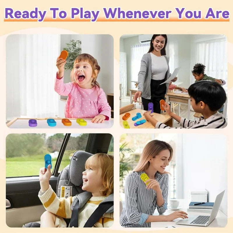 4pcs Sensory Fidget Toy Kids Adults Silicone Calming Figette Toy For ADHD Autism Pressure Reducing Plate Office Gifts