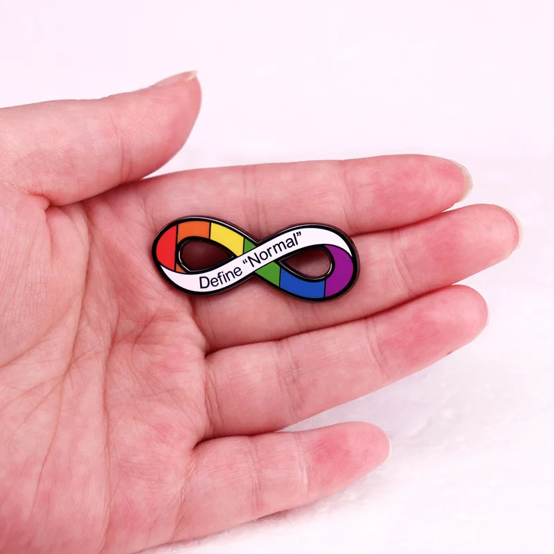 Define normal Autism Pride Infinity Enamel Pin ASD badge brooch jewelry Backpack Decorate