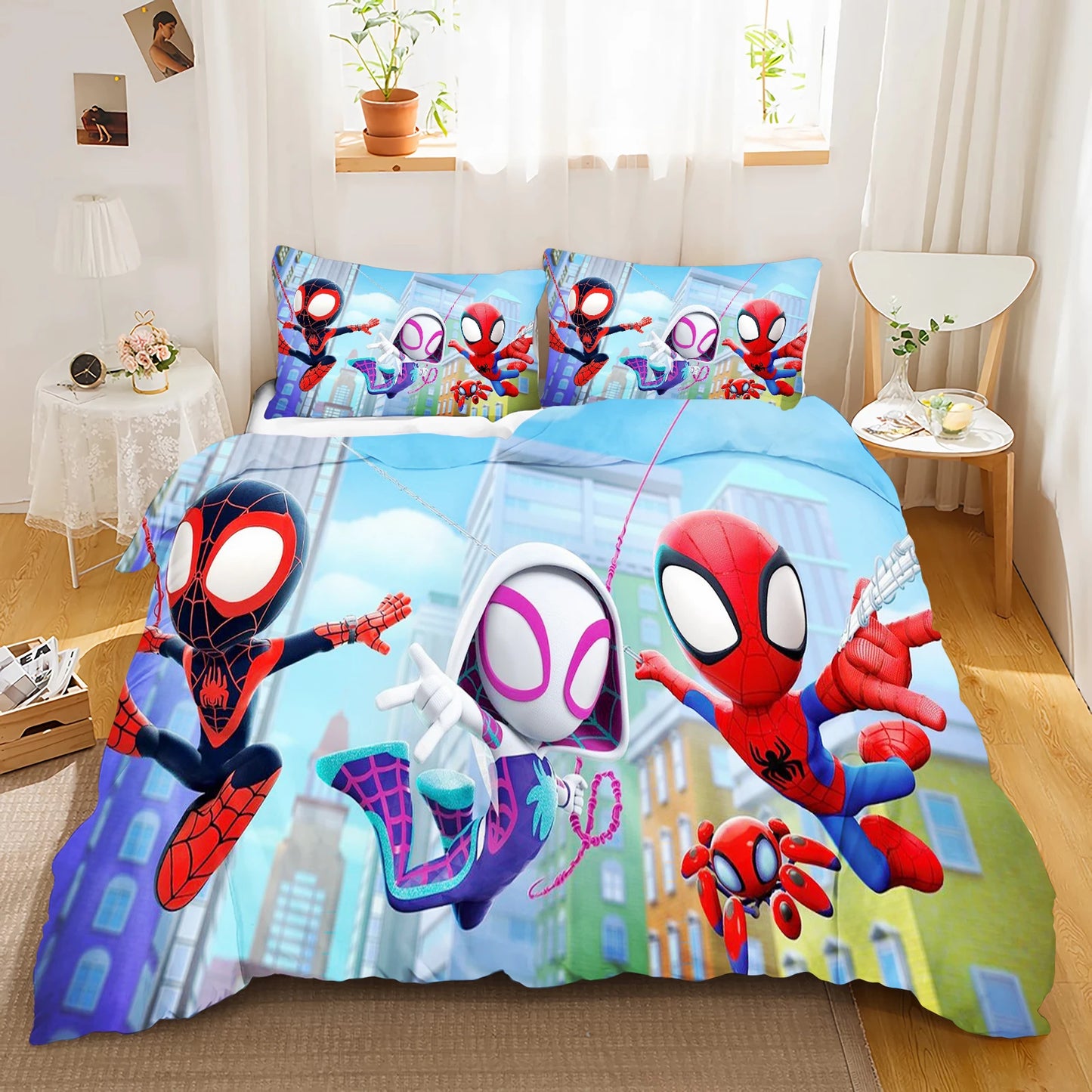 Spider-man Duvet Cover Bedding Marvel Quilt Sets Digital Printing Cartoon Kids Bed Set Pillowcase For Boy Adult Gift
