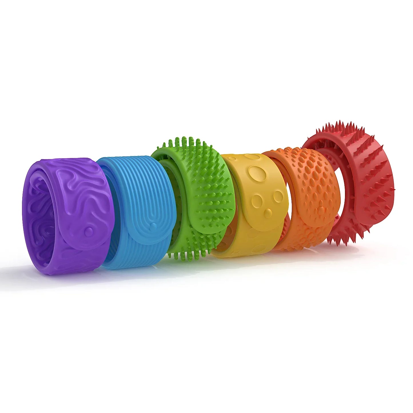 6 Pcs  Silicone Sensory Toys For Kids Autism Calming Sensory Toy Fidget Toys Slap Bracelets Textured For Special Needs Fidgets