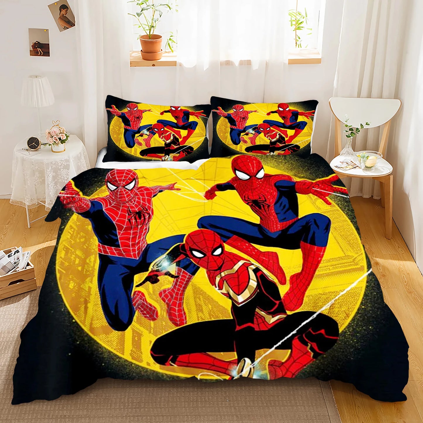Spider-man Duvet Cover Bedding Marvel Quilt Sets Digital Printing Cartoon Kids Bed Set Pillowcase For Boy Adult Gift