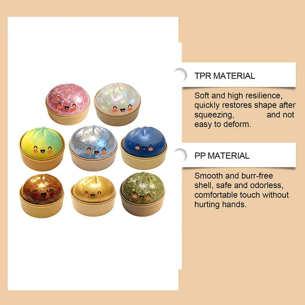 Cute Rainbow Dumpling Squishies Soft Slow Rebound Sensory Squeeze Toy Relief Anxiety For ADHD Autism Fidget Stress Ball