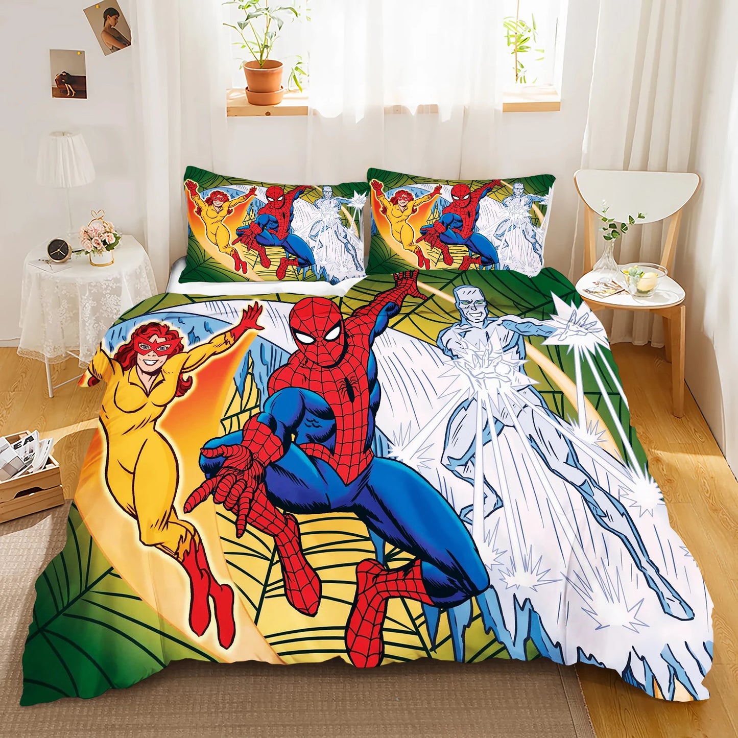 Spider-man Duvet Cover Bedding Marvel Quilt Sets Digital Printing Cartoon Kids Bed Set Pillowcase For Boy Adult Gift