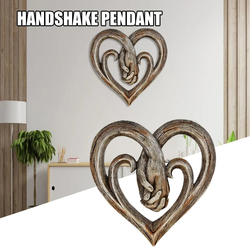 Forever Love Holding Hands Decorative Art Wood Finish Forever Love Ornaments For Living Room Home Decor