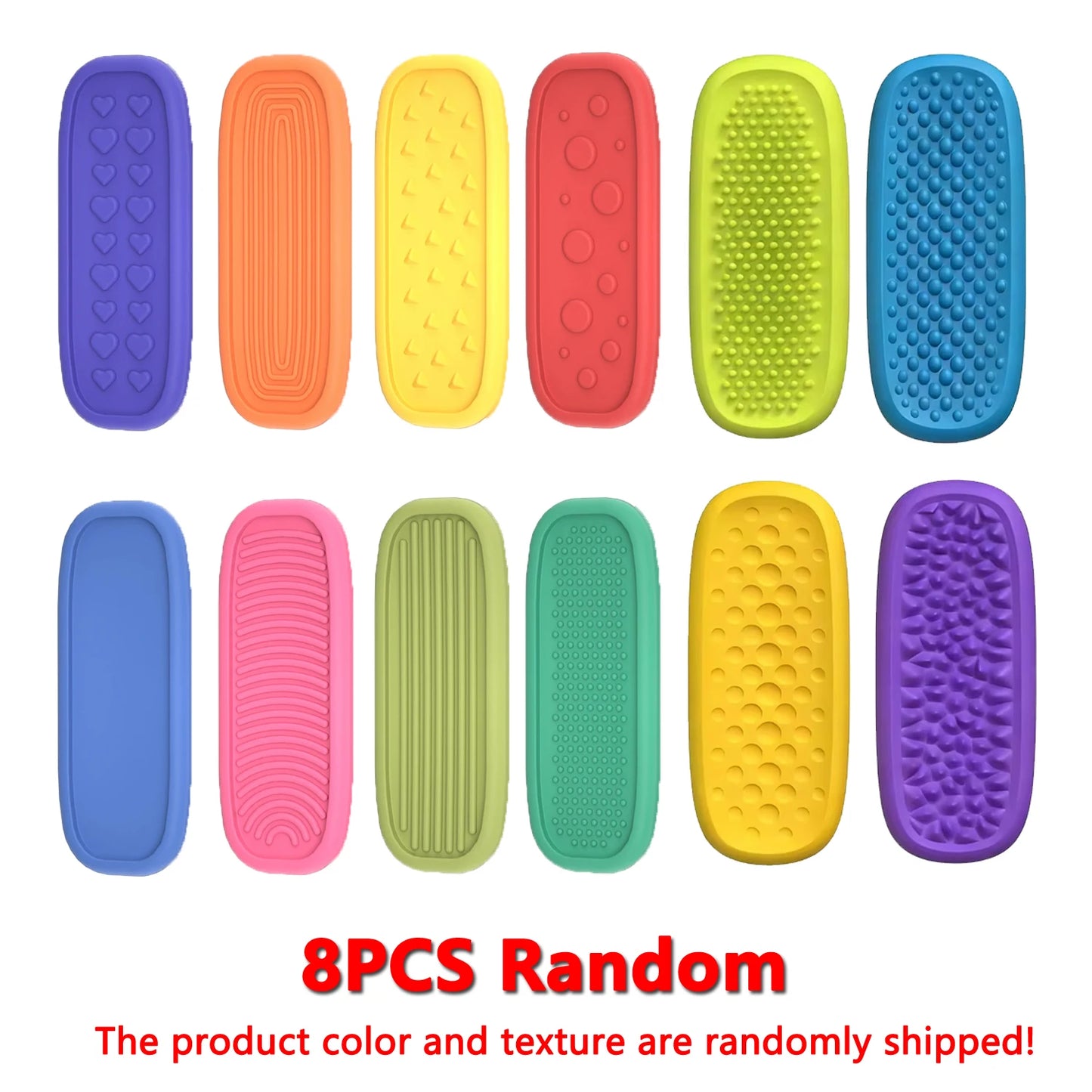 8Pcs Silicone Sensory Strip Fidget Toys Autism Decompression Calming Fidgeting For Adults Stress Desk Anxiety Relief Sensory Toy