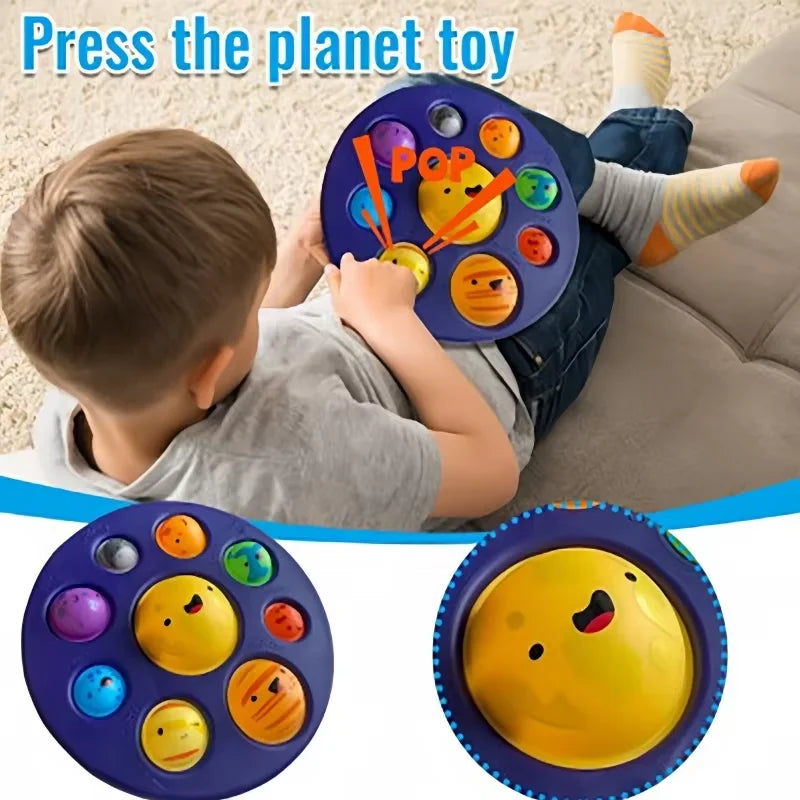 Eight Planets Dimple Push Bubble Fidget Toys Baby Sensory Autism Needs Squishy Stress Reliever Toys For Kids For Children Gift