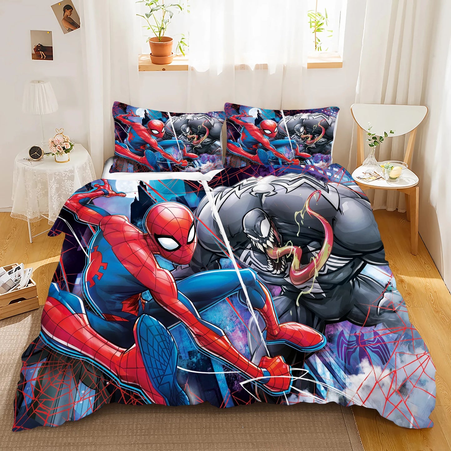 Spider-man Duvet Cover Bedding Marvel Quilt Sets Digital Printing Cartoon Kids Bed Set Pillowcase For Boy Adult Gift