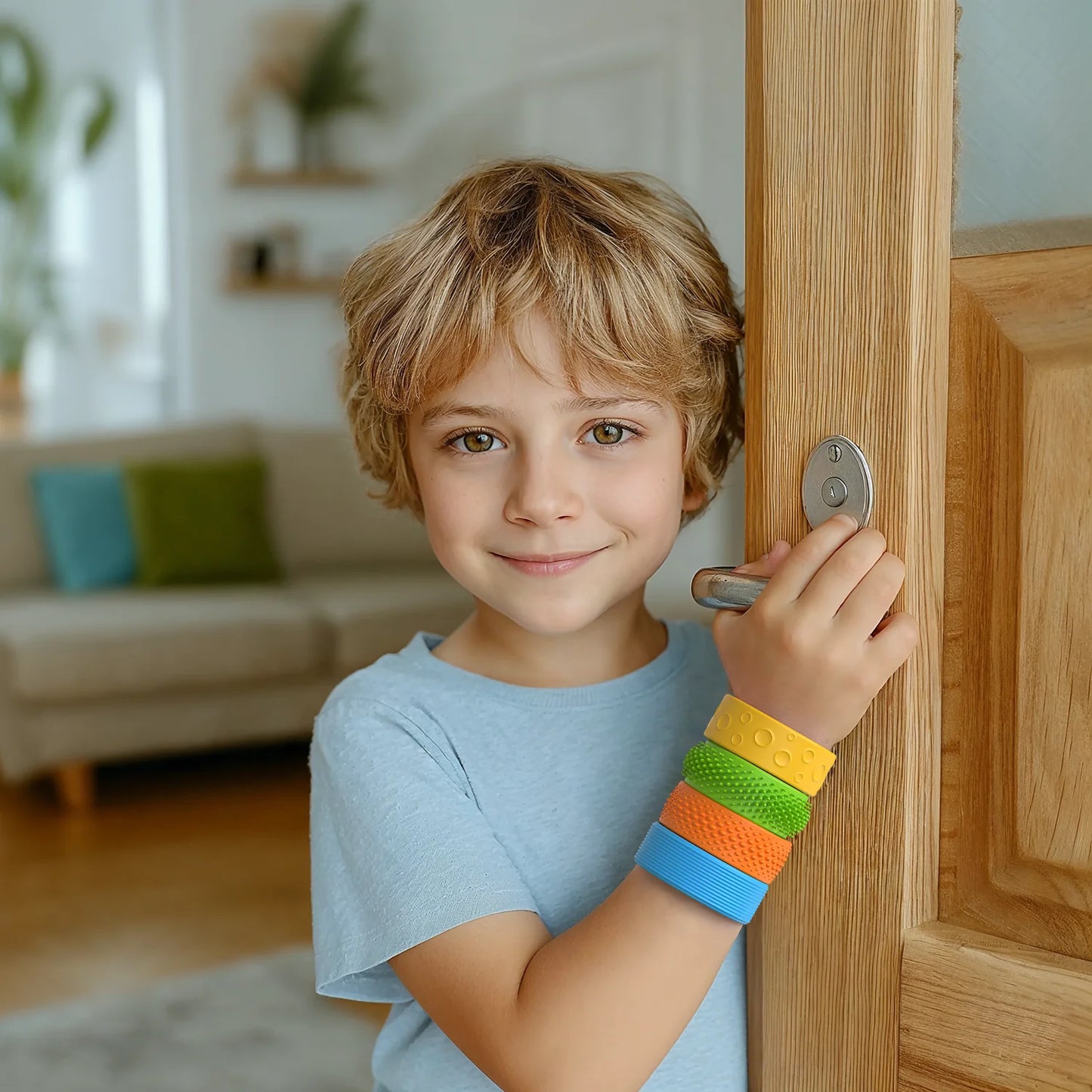 6 Pcs  Silicone Sensory Toys For Kids Autism Calming Sensory Toy Fidget Toys Slap Bracelets Textured For Special Needs Fidgets