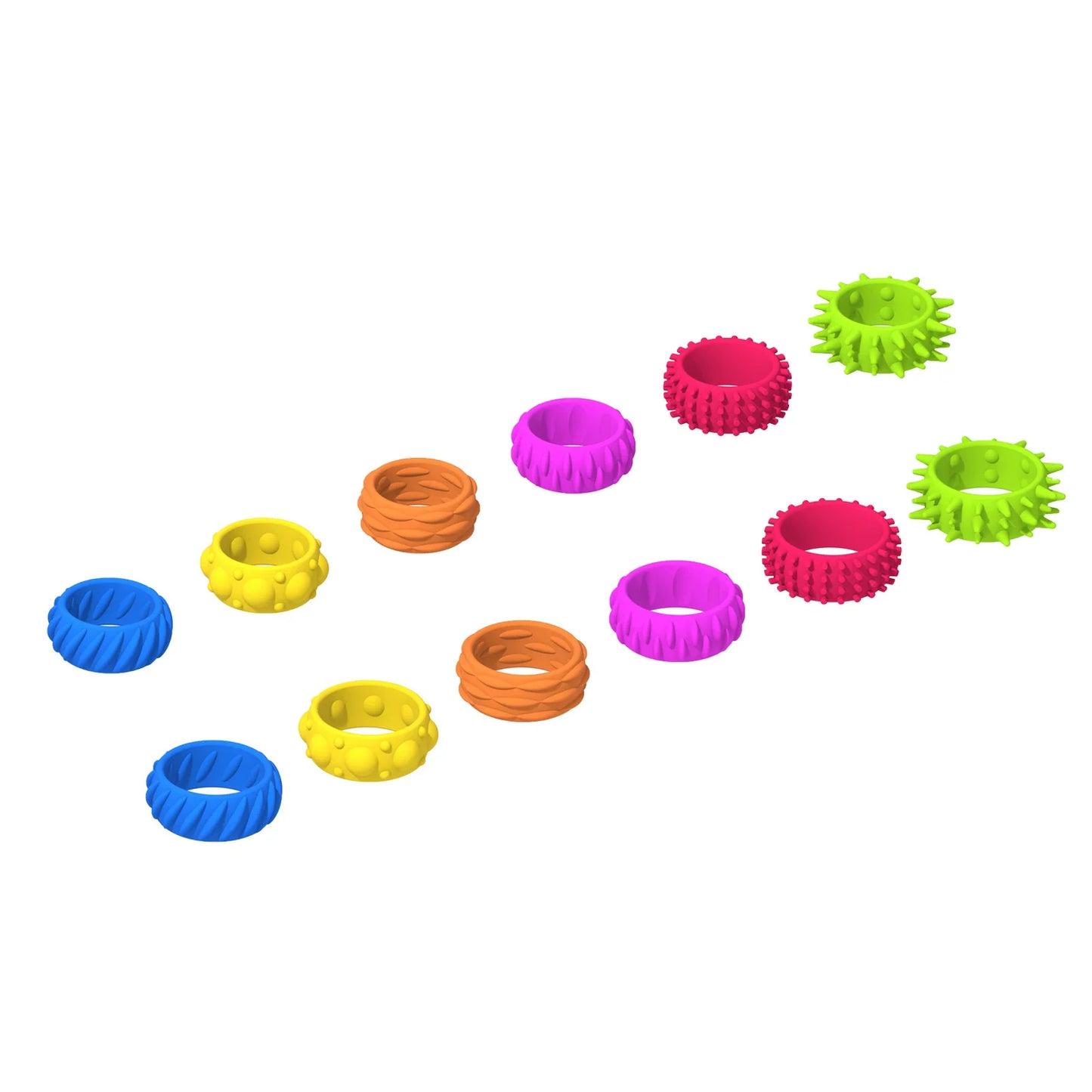12/6/5PCS EDC Fidget Toys for Kids Adults Silicone Sensory Stone Antistress Ring Sensory Bracelets for Autism Stress Relief Toy