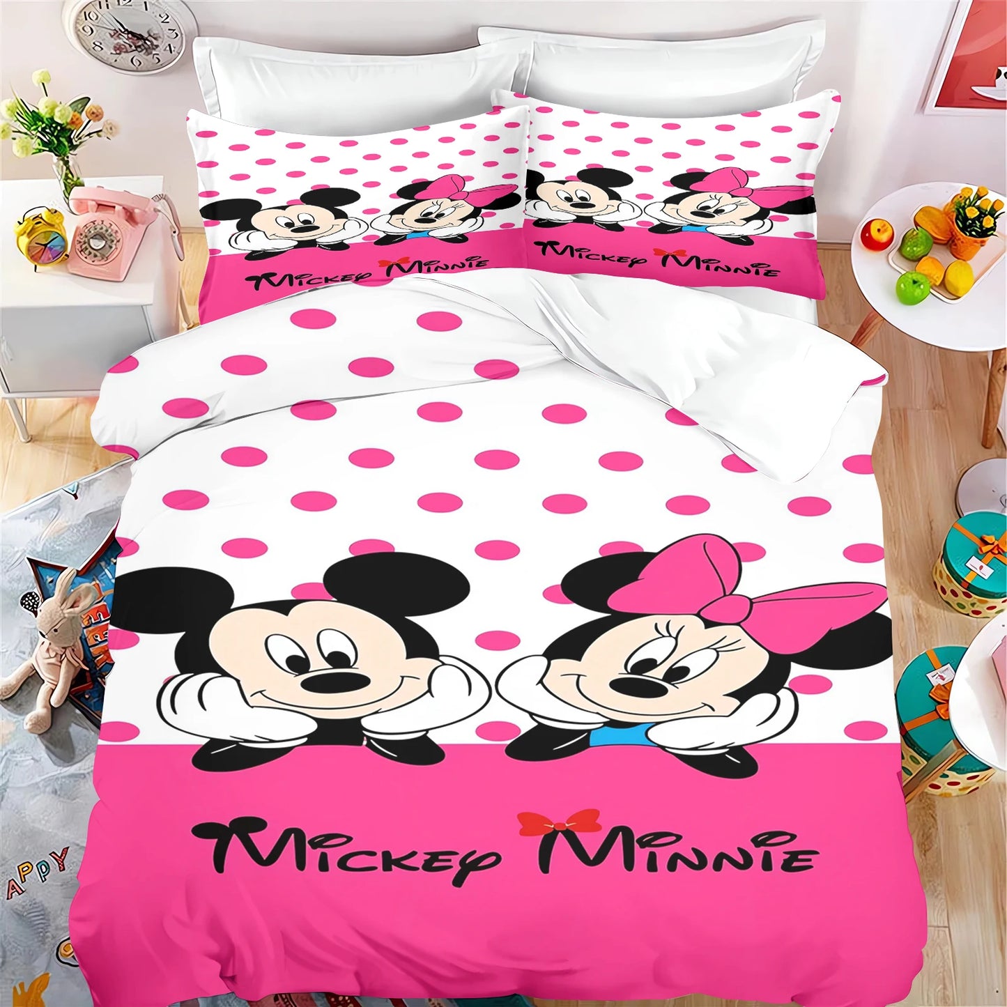 Disney Home Mickey Duvet Cover Forest 100% Polyester Adult Kids Baby Bedroom Gift Anime Model 2/3pcs Bedding Set
