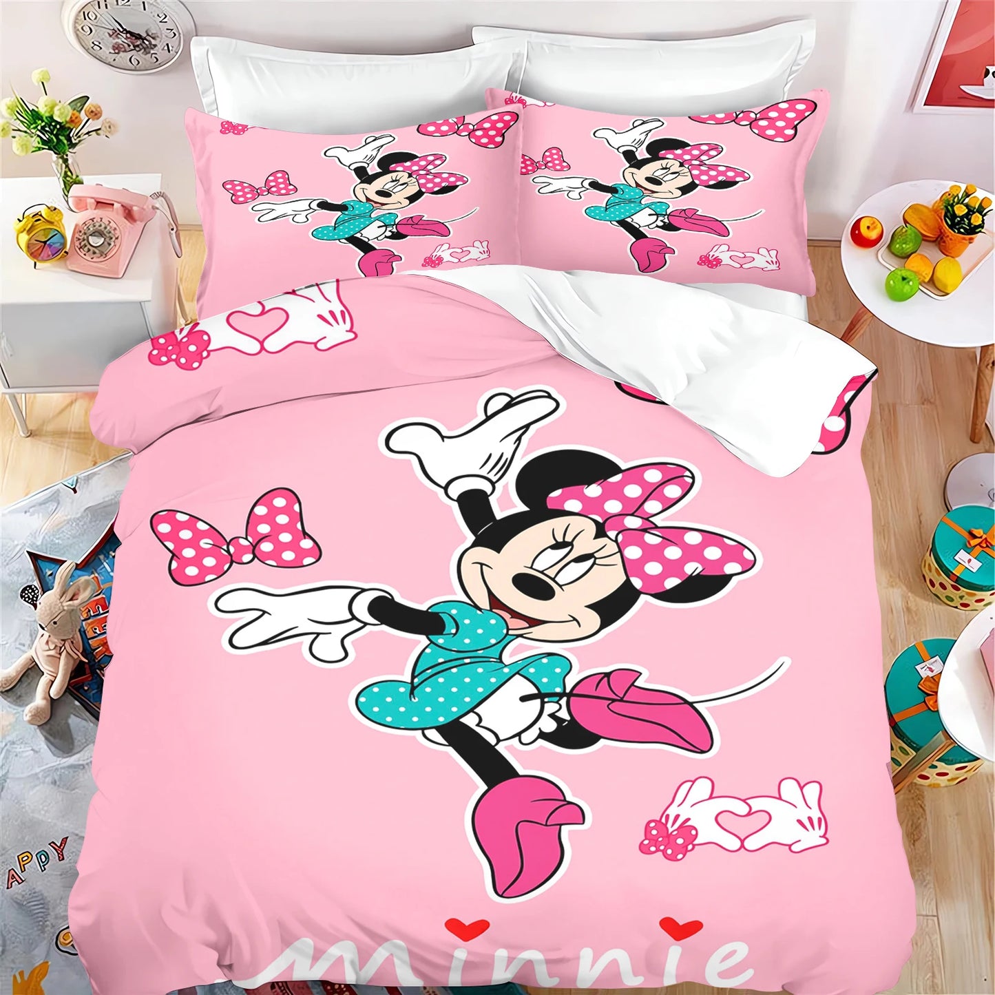 Disney Home Mickey Duvet Cover Forest 100% Polyester Adult Kids Baby Bedroom Gift Anime Model 2/3pcs Bedding Set