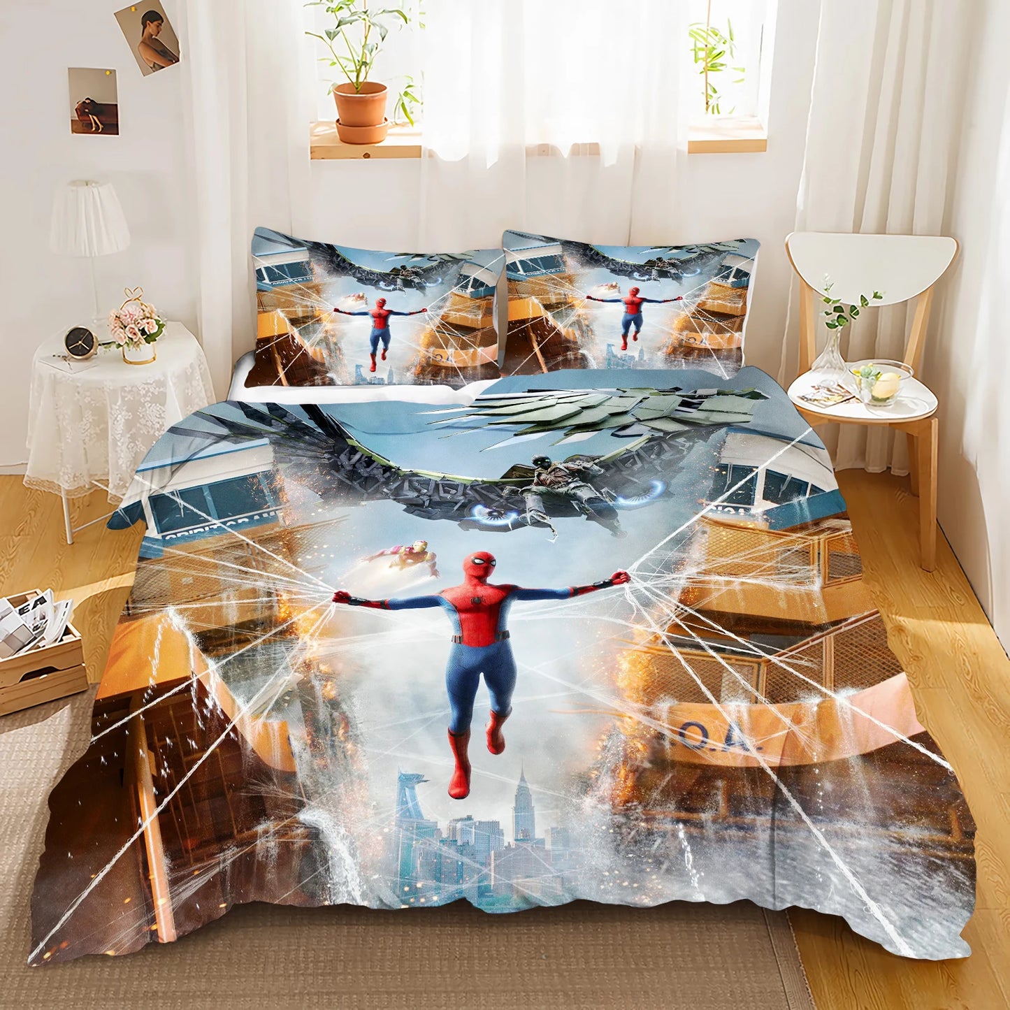 Spider-man Duvet Cover Bedding Marvel Quilt Sets Digital Printing Cartoon Kids Bed Set Pillowcase For Boy Adult Gift