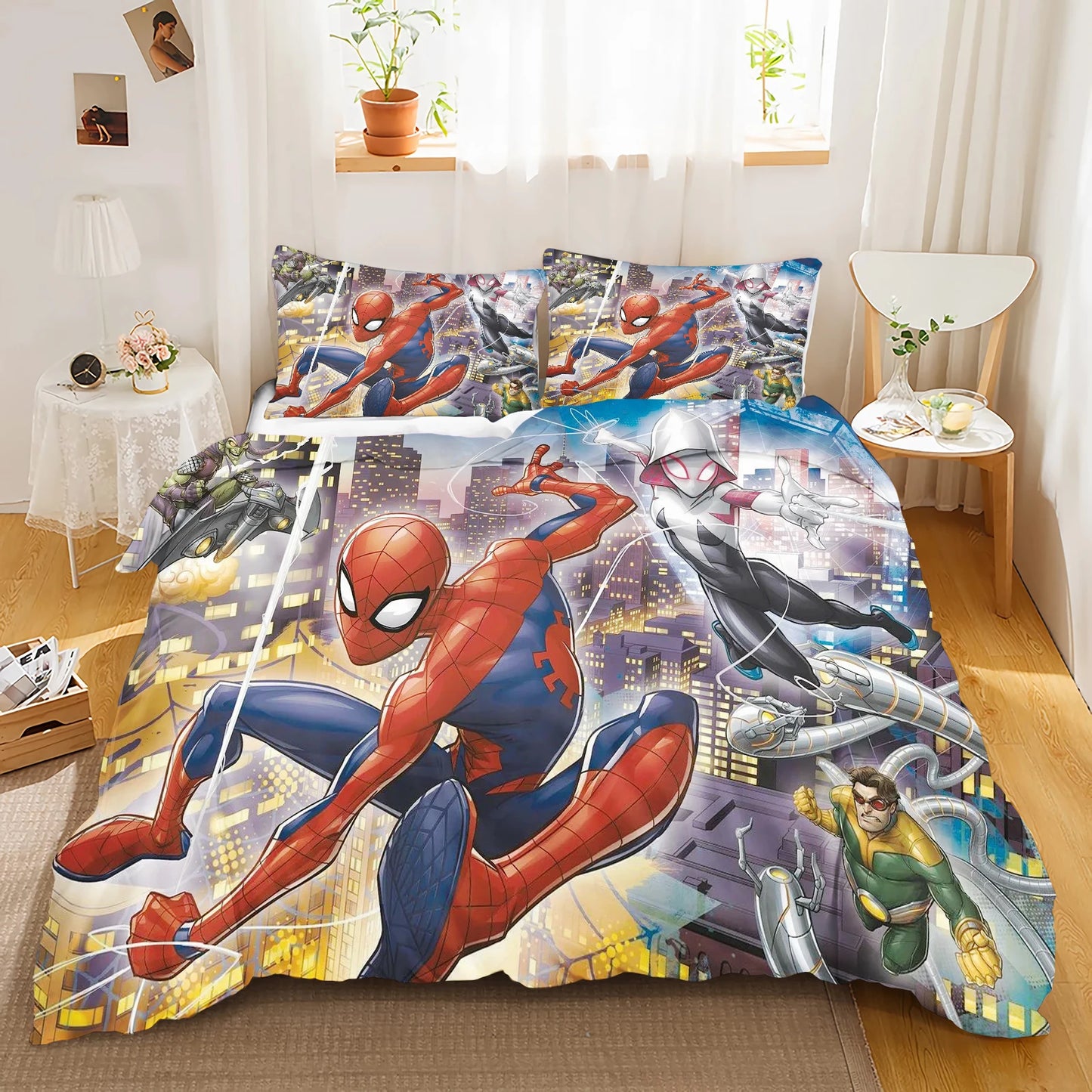 Spider-man Duvet Cover Bedding Marvel Quilt Sets Digital Printing Cartoon Kids Bed Set Pillowcase For Boy Adult Gift