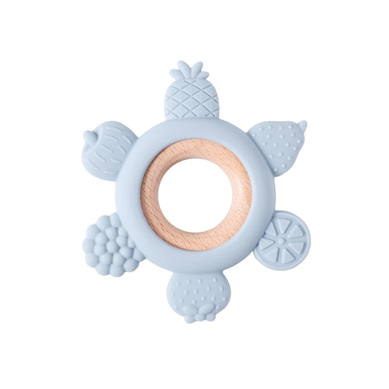 1pc Silicone Teether Food Grade Baby 0-12 Toys Teething Ring Sensory Toys for Toddlers Silicone Animal Soothing Toys Accessories