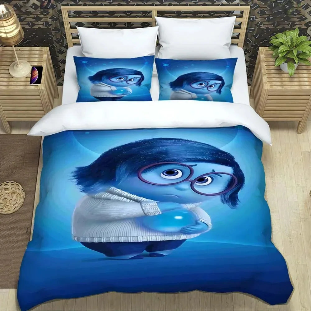 Boy Girl Duvet Cover Cartoon Gift Disney Inside Out Duvet Cover Pillow Cover Bedding Set Furniture Room Bedroom Decor Kit Large
