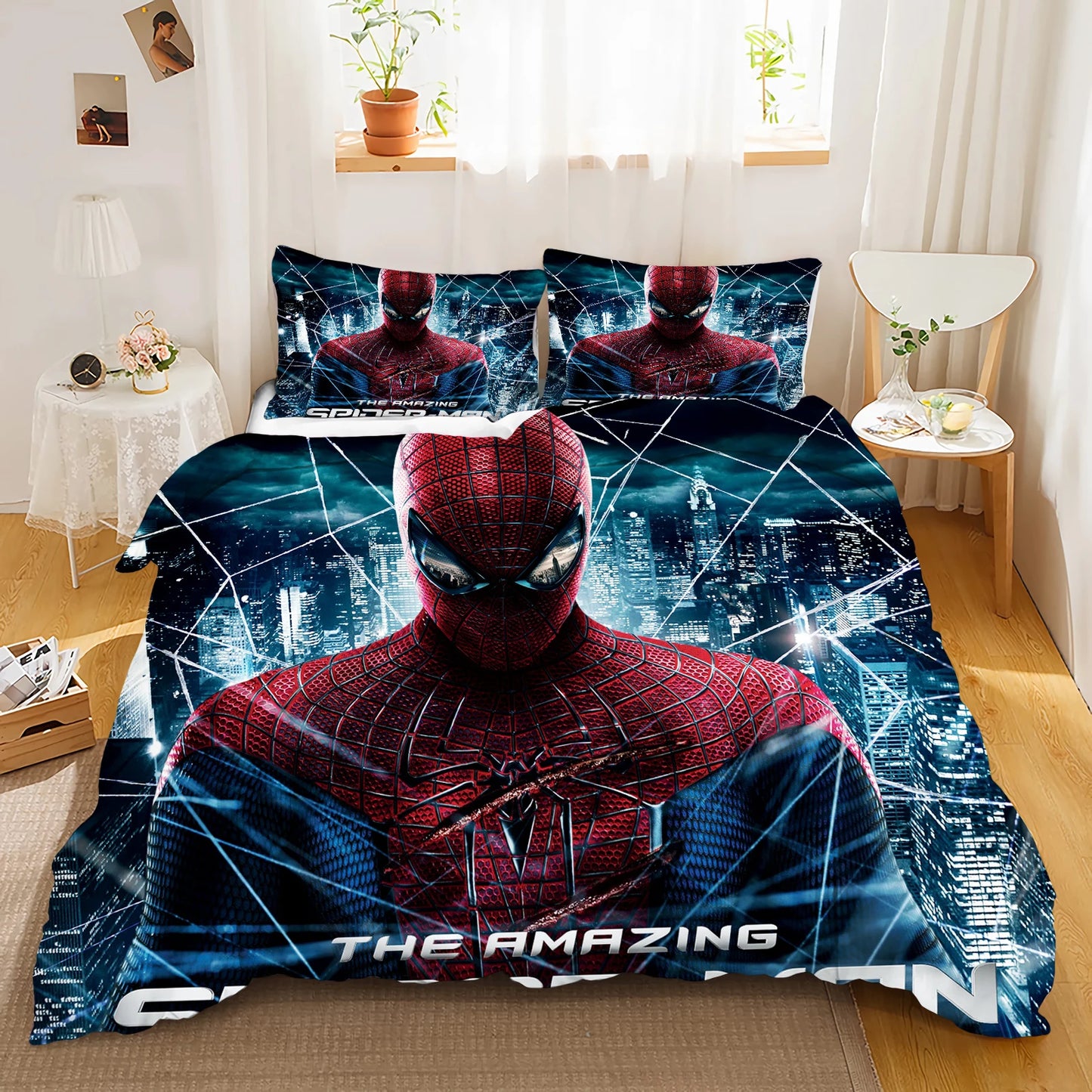 Spider-man Duvet Cover Bedding Marvel Quilt Sets Digital Printing Cartoon Kids Bed Set Pillowcase For Boy Adult Gift