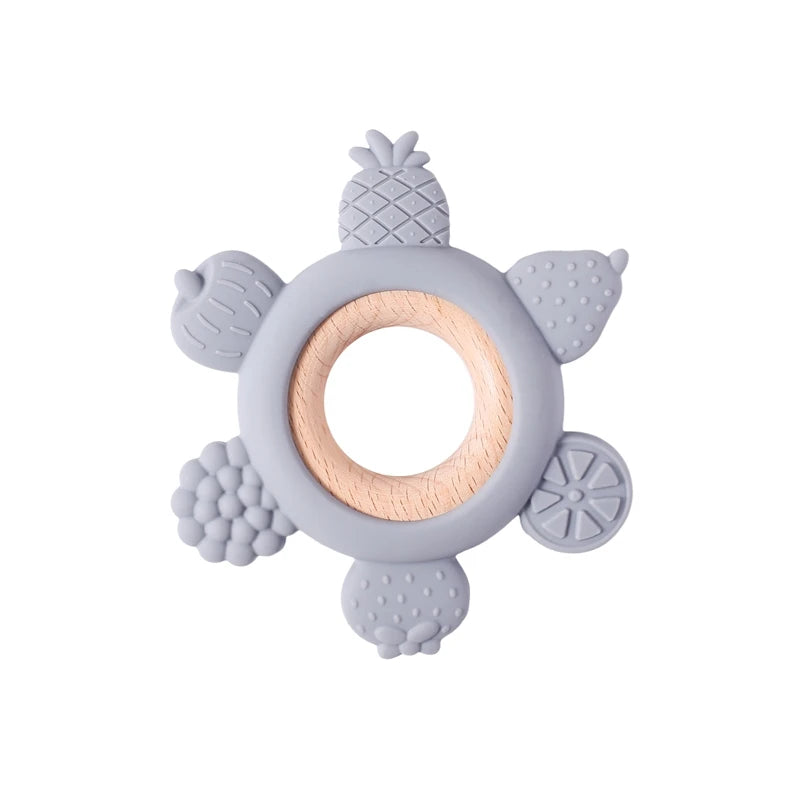 1pc Silicone Teether Food Grade Baby 0-12 Toys Teething Ring Sensory Toys for Toddlers Silicone Animal Soothing Toys Accessories