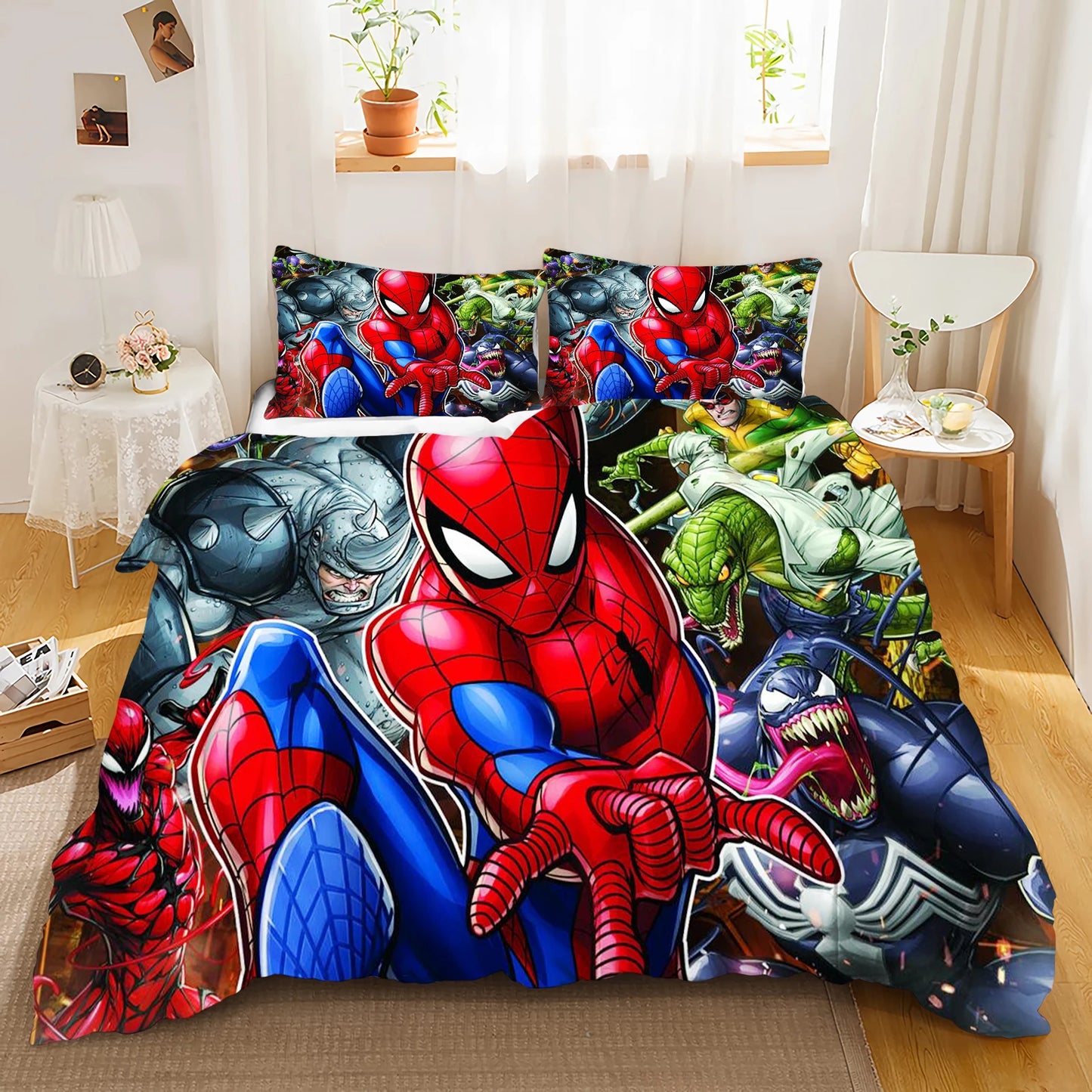 Spider-man Duvet Cover Bedding Marvel Quilt Sets Digital Printing Cartoon Kids Bed Set Pillowcase For Boy Adult Gift