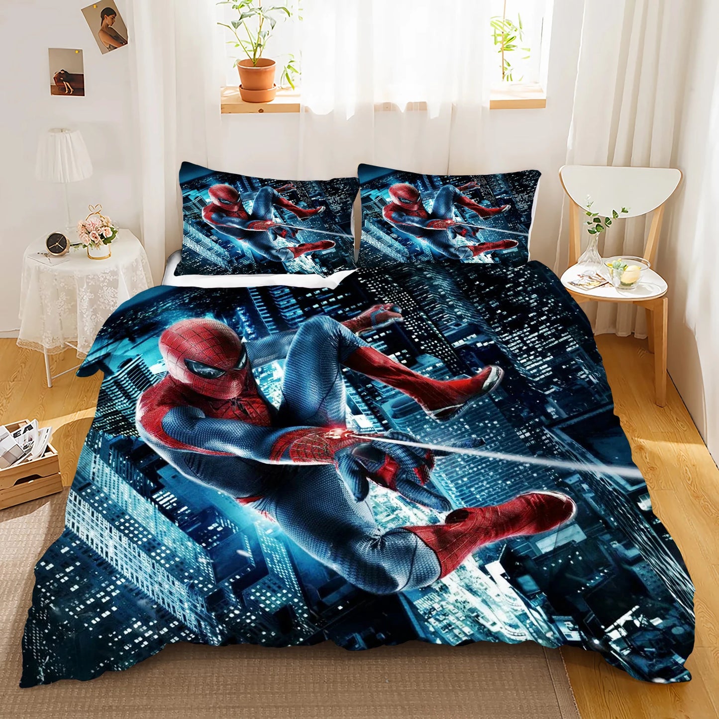 Spider-man Duvet Cover Bedding Marvel Quilt Sets Digital Printing Cartoon Kids Bed Set Pillowcase For Boy Adult Gift
