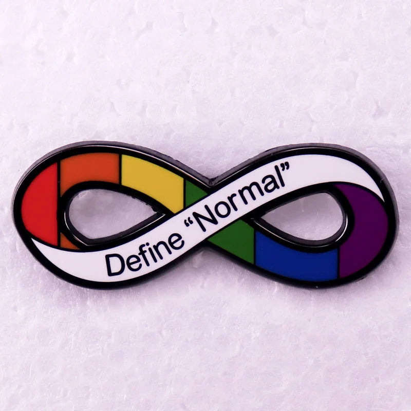 Define normal Autism Pride Infinity Enamel Pin ASD badge brooch jewelry Backpack Decorate