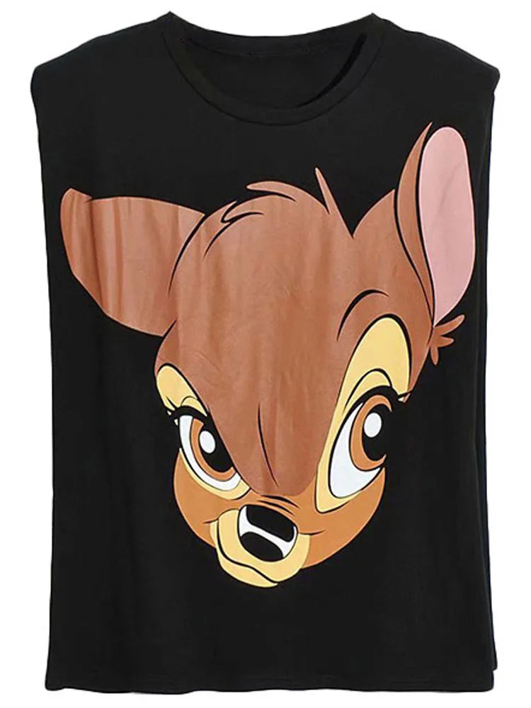 Disney Chic Women Mickey Mouse Donald Duck The Lion King SIMBA Letter Cartoon Print T-Shirt O-Neck Pullover Short Sleeve Tee Top
