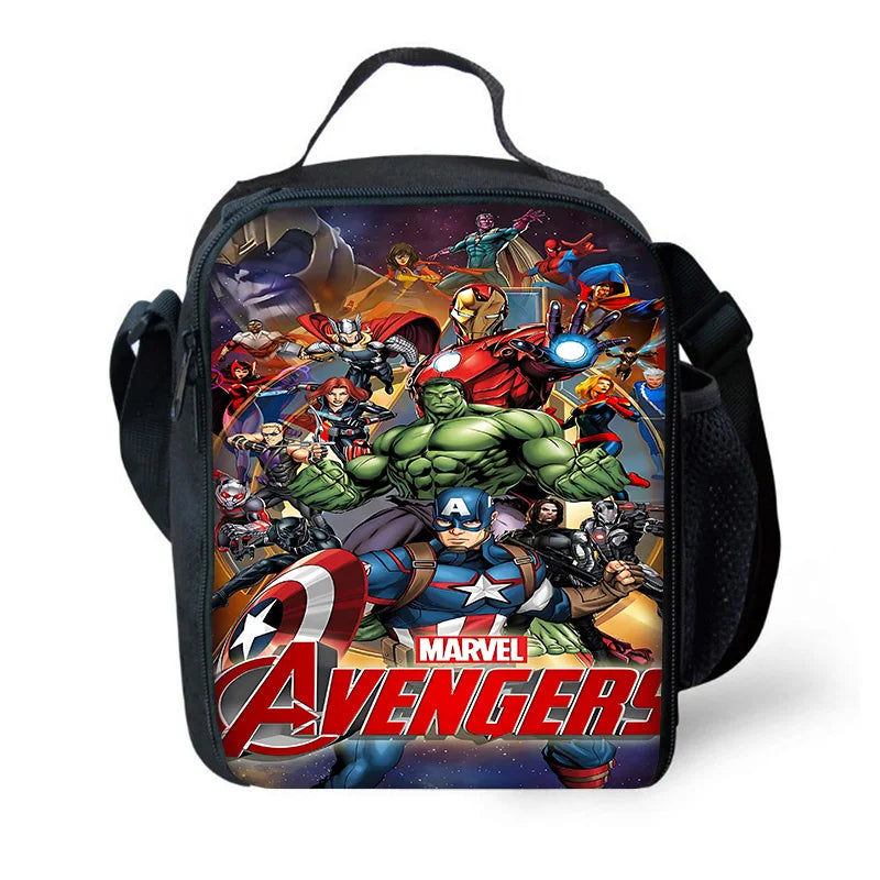 Marvel Cartoon Avengers Child Insulated Large Capacity Bag for Boy Girl Student Outdoor Picnic Resuable Thermal Cooler Lunch Box