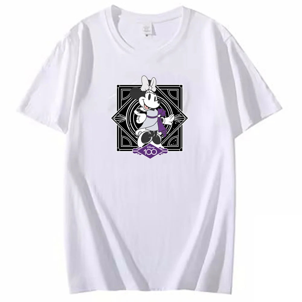 Disney Chic Women Mickey Mouse Donald Duck The Lion King SIMBA Letter Cartoon Print T-Shirt O-Neck Pullover Short Sleeve Tee Top